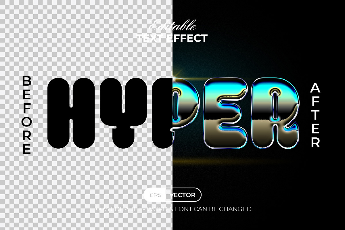 Hyper Text Effect Chrome Style, a Layer Style Add-On by Mockmenot (Photo 2 of 2)