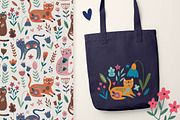 Flower Cats Patterns and composition, a Pattern Graphic by Irina Ostapenko (Thumbnail 3 of 6)