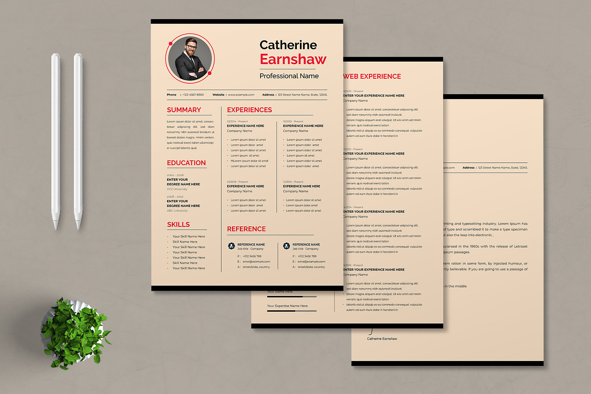 Resume Template, a Resume Template by MightyDesign (Photo 1 of 6)