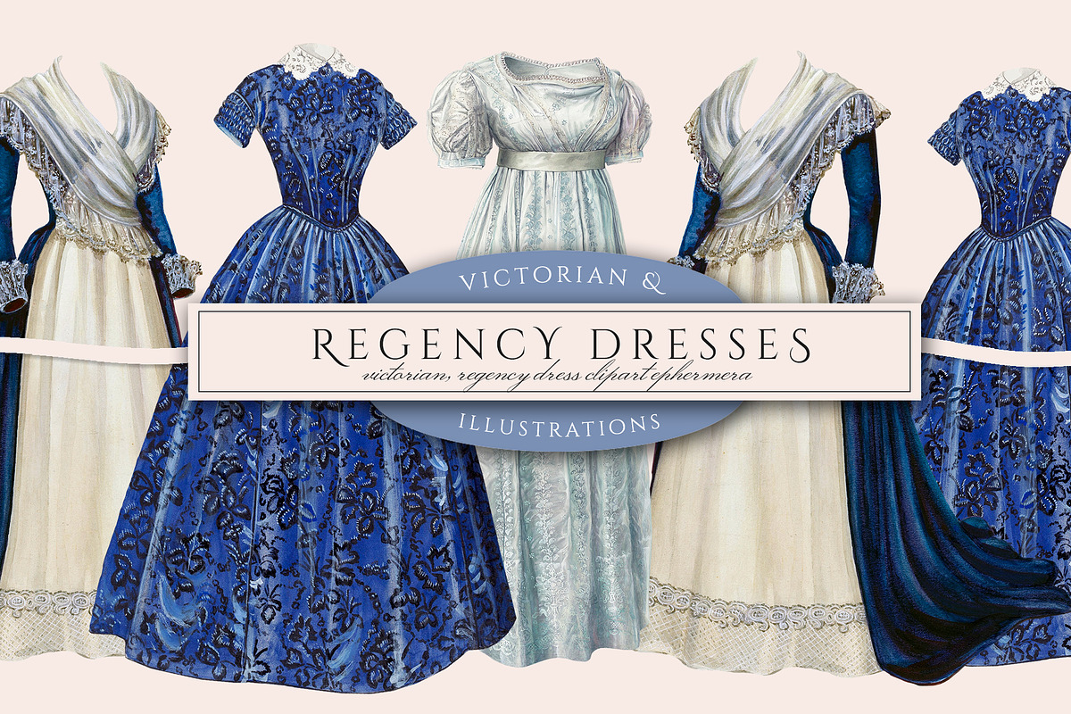 Victorian and Regency Dress Clipart, an Illustration by Secret Helper (Photo 1 of 6)