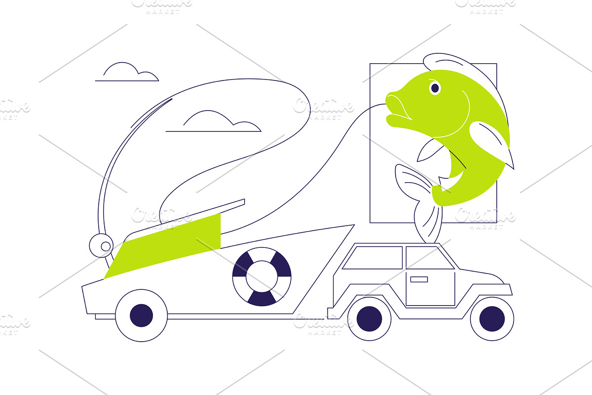 Transporting a boat abstract concept, a Transportation Illustration by Visual Generation
