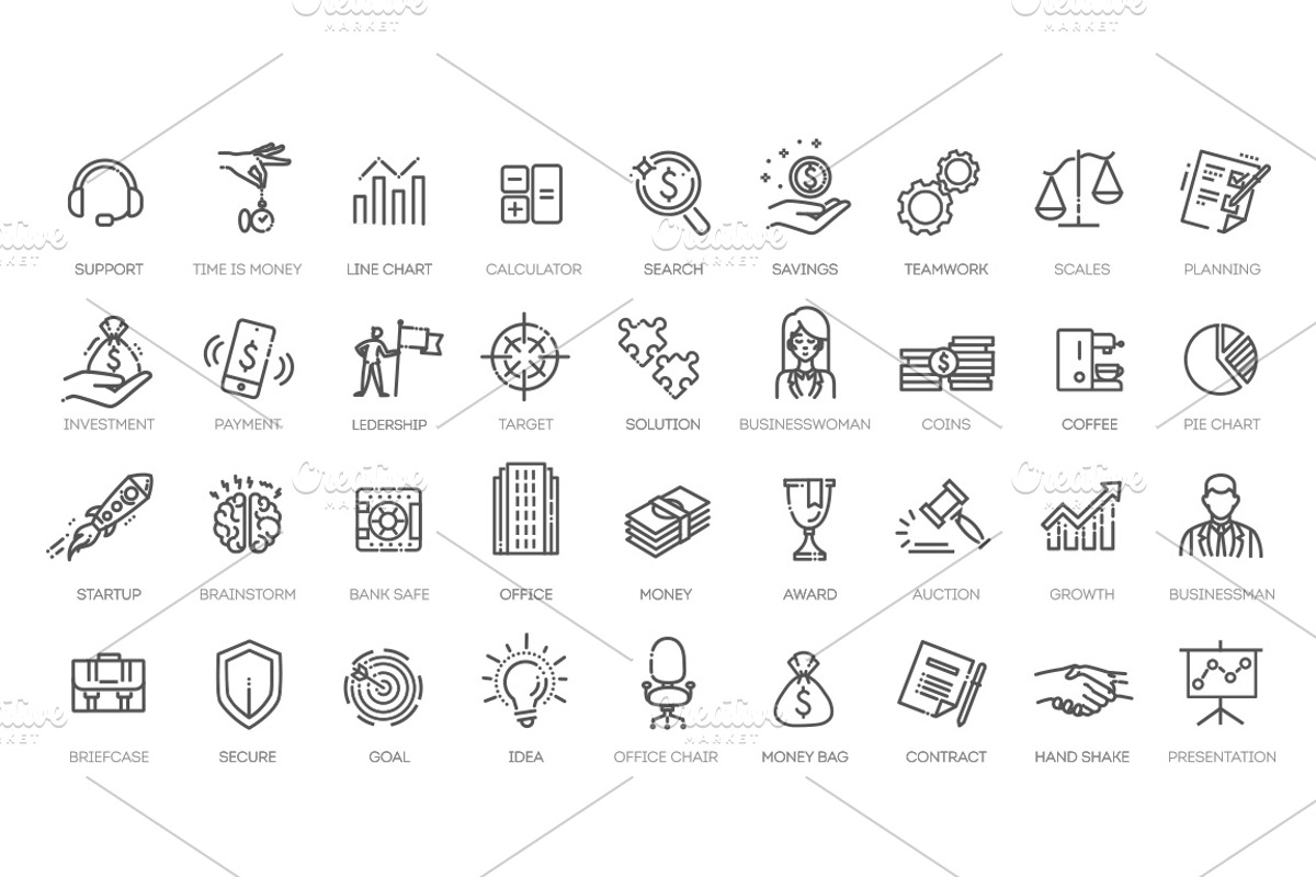 Business and Finance web icon set, an Object Illustration by Tettygreen (Photo 1 of 3)