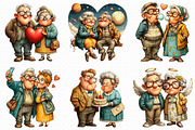 Whimsical Valentine Old Couple Clipa, an Illustration by Libby Wishes (Thumbnail 4 of 7)