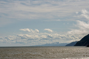 Ocean horizon with distant mountains, a Nature Photo by Elena Vagengeim