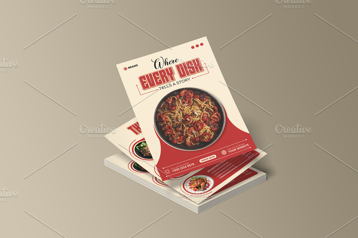 2-Sided Food Menu Flyer Template preview 4