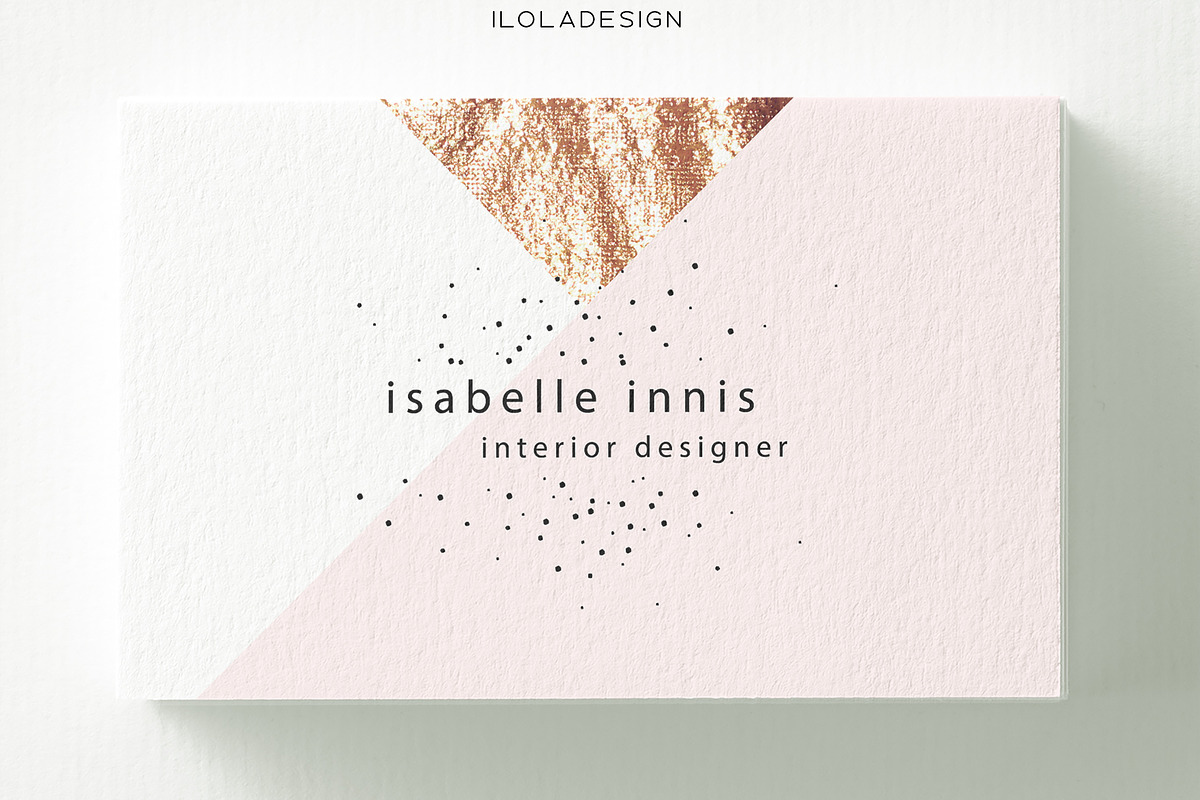 Geometric Rose Gold  Business Card, a Business Card Template by iloladesign (Photo 1 of 2)