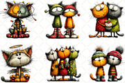 Whimsical Christmas Cats Clipart, an Illustration by Black Bird Studio (Thumbnail 4 of 6)