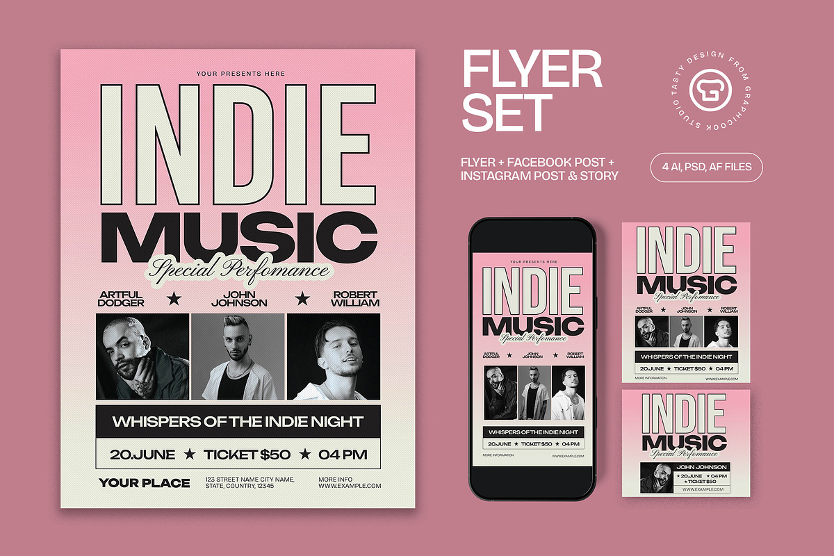 Indie Music Flyer - Affinity, a Flyer Template by graphicook (Photo 1 of 3)