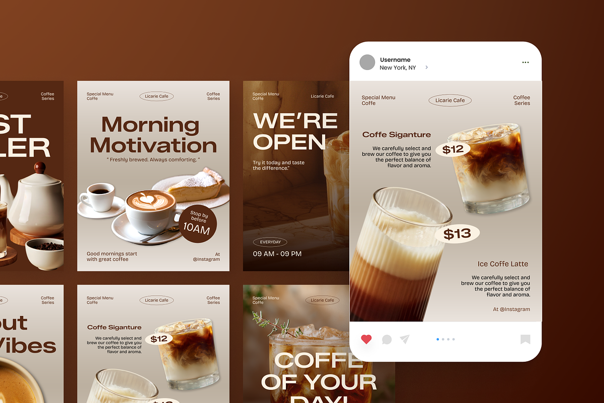 Coffeshop Instagram Post, a Social Media Template by Annora Studio (Photo 3 of 6)