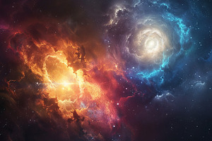 Cosmic Nebula Energy Clash, a Nature Photo by Ales Munt