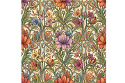 Vintage Decor Floral Background, a Decorative Illustration by Sharon Schwalbe (Thumbnail 5 of 6)