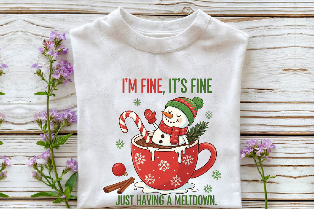 Funny Snowman Meltdown Christmas PNG, an Illustration by DreamPrint404 (Photo 2 of 7)