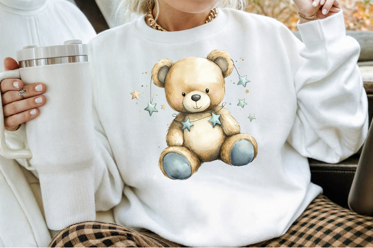 Nursery Teddy Bear Clipart,Boho Clip, an Illustration by Sublimation Artist (Photo 4 of 6)