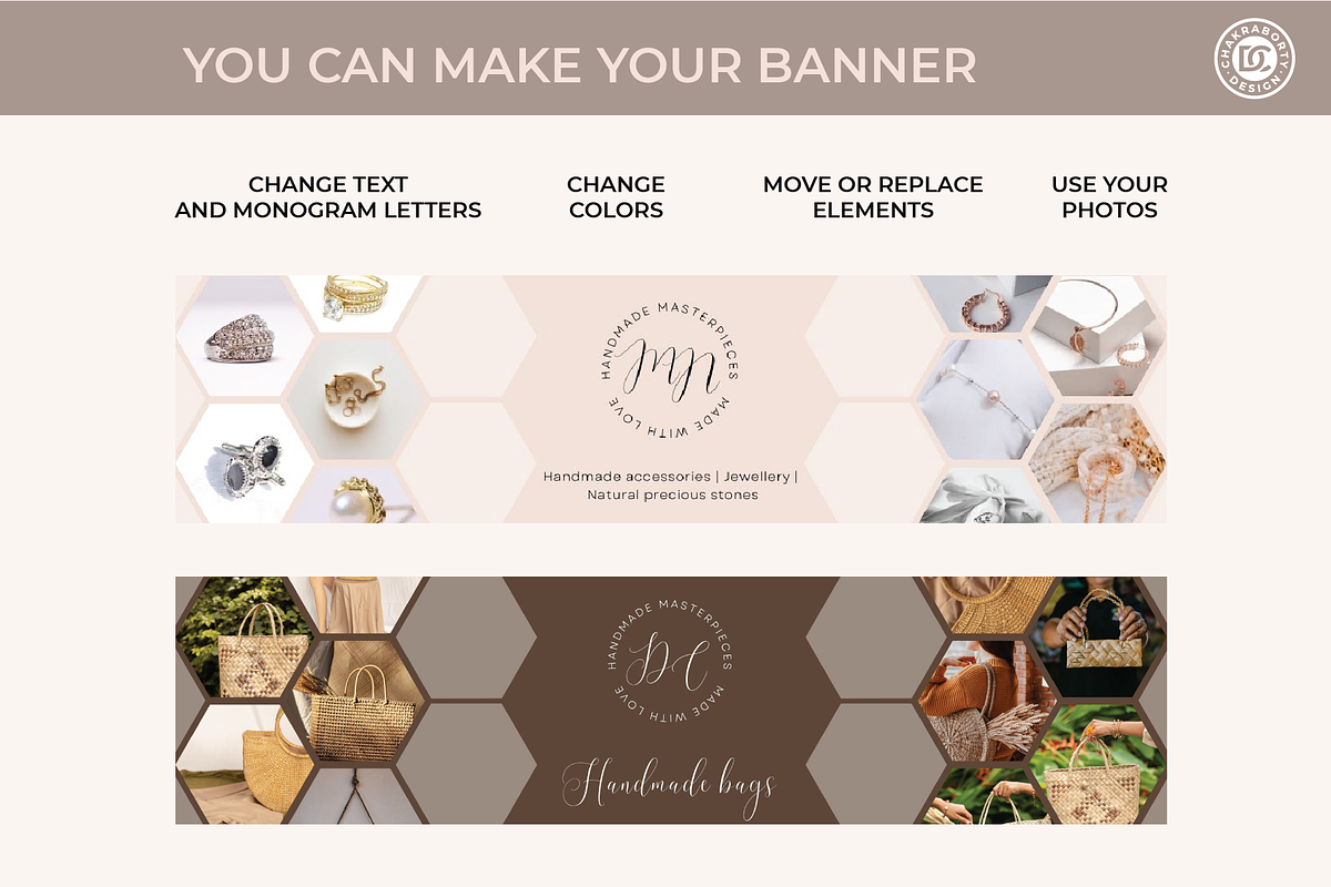 Editable ETSY shop branding kit, a Branding & Logo Template by Chakraborty Design (Photo 3 of 9)
