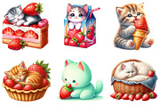 Strawberry Cat Clipart Sublimation, an Illustration by cherrydesign (Thumbnail 3 of 3)