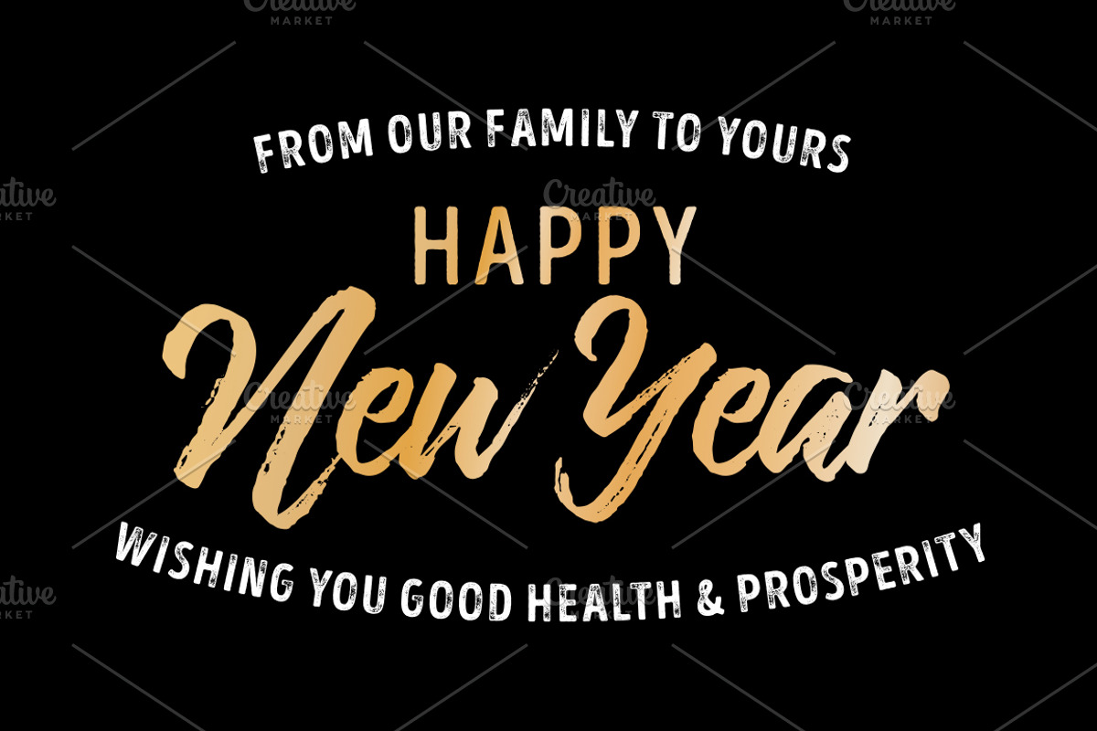 Happy New Years Vector Text Set, an Object Graphic by LineByLine (Photo 3 of 3)