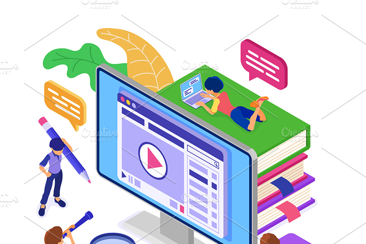 Online distance Education from Home, an Education Illustration by TAlex (Photo 4 of 6)