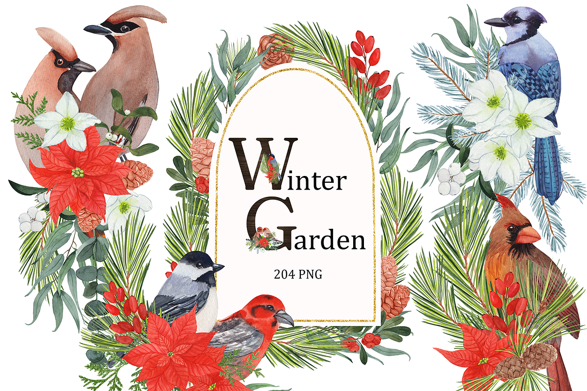 Watercolor winter garden, an Illustration by s.yanyeva (Photo 1 of 12)