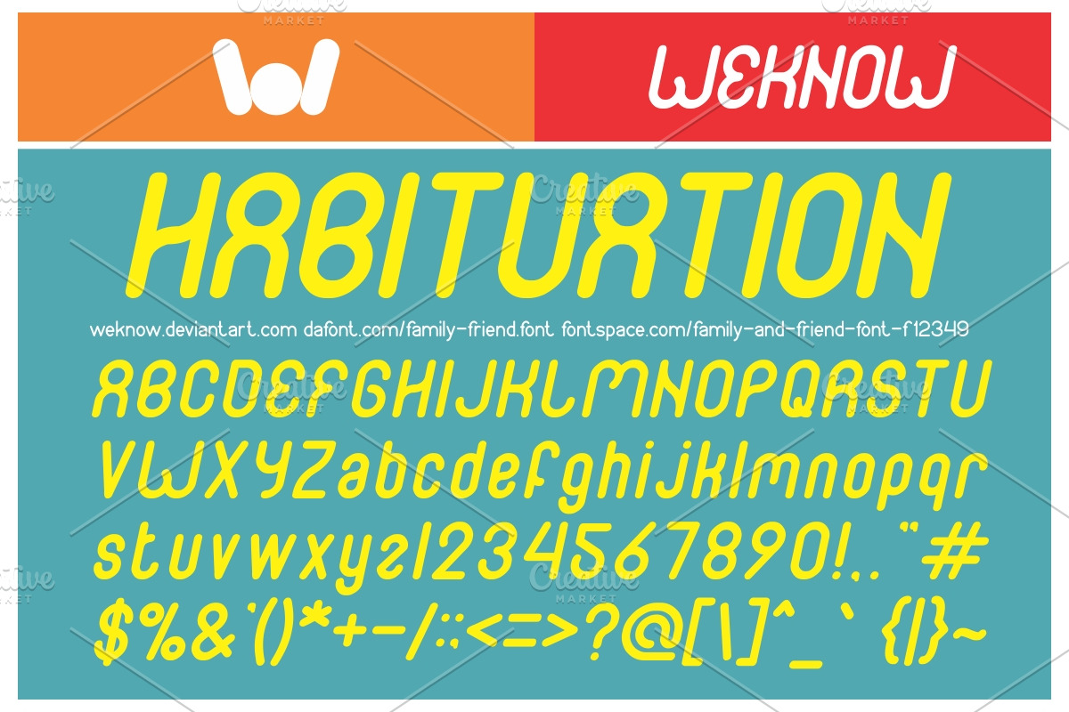 family and friend font preview 3