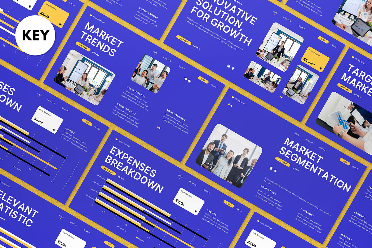 Blue Investor Pitch Deck Keynote, a Presentation Template by graphicook (Photo 2 of 8)
