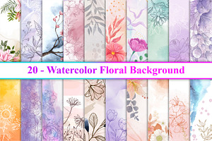 Watercolor Floral Background, a Decorative Illustration by Digital Studio
