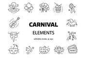 20 Carnival and holiday icons set, an Outline Icon by oxy_gen (Thumbnail 1 of 4)
