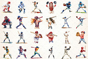 Baseball players clipart, an Icon by DreamCafeArt (Thumbnail 2 of 7)