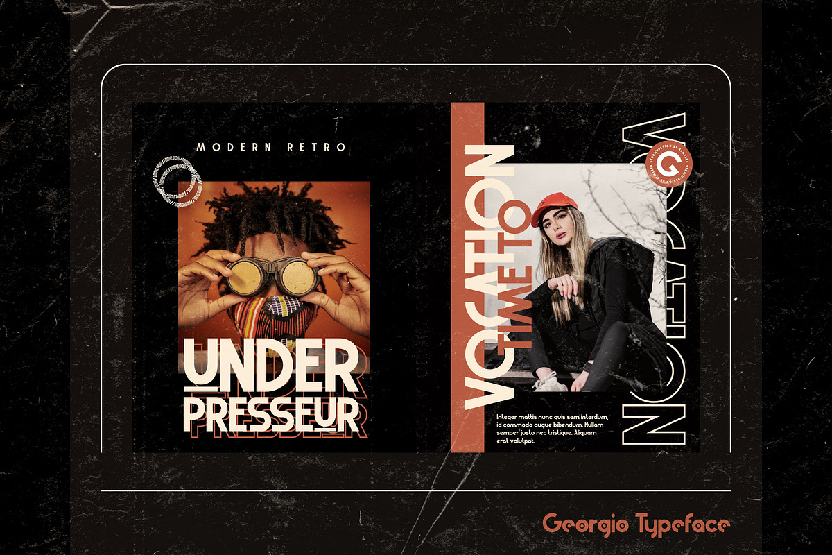 Georgio | Retro Typeface, a Sans Serif Font by Almeera Std (Photo 4 of 10)