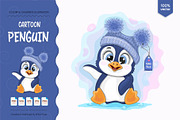 Cute cartoon penguin. Tshirt, PNG., an Animal Illustration by KENO Mascots (Thumbnail 1 of 5)