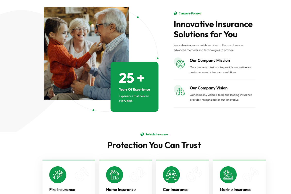 Insurance Company WordPress Theme, a WordPress Template by UInstrument (Photo 5 of 8)