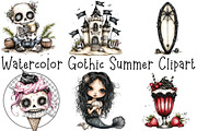 Watercolor Gothic Summer Clipart, an Illustration by OK Design (Thumbnail 3 of 6)