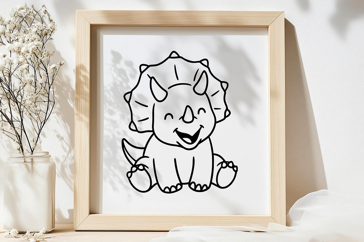 Cute Dinosaur Line Art Illustration, an Animal Illustration by Kusumaillustration (Photo 8 of 9)