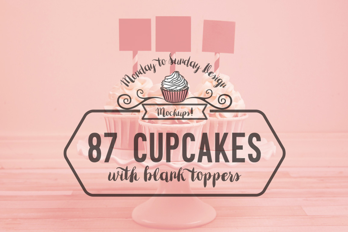 87 Cupcake Topper Mockups!, a Cups & Container Mockup by Snark Heart (Photo 1 of 6)
