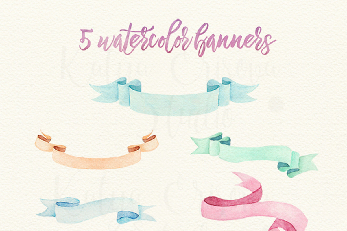 Watercolor Floral Element Set, a Texture Illustration by SOVA (Photo 2 of 4)