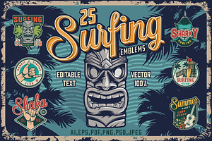 Vintage Surfing Emblems