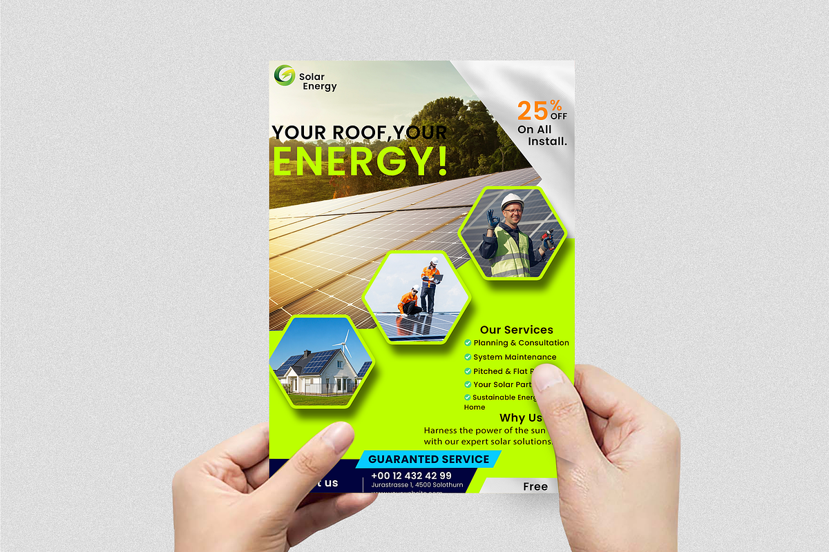 Solar Energy Flyer Template, a Flyer Template by Soulfuldesignstudio (Photo 4 of 4)