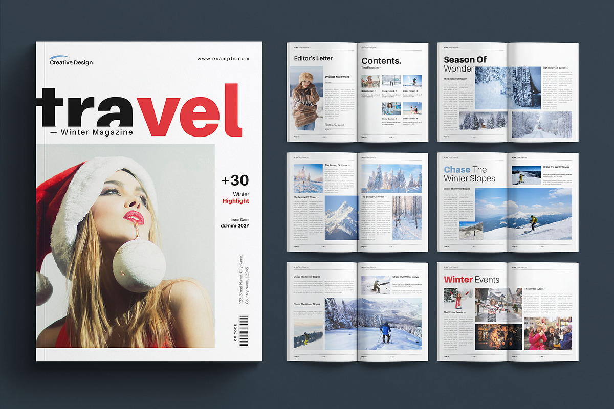 Winter Travel Magazine Template, a Magazine Template by E-Type (Photo 1 of 8)