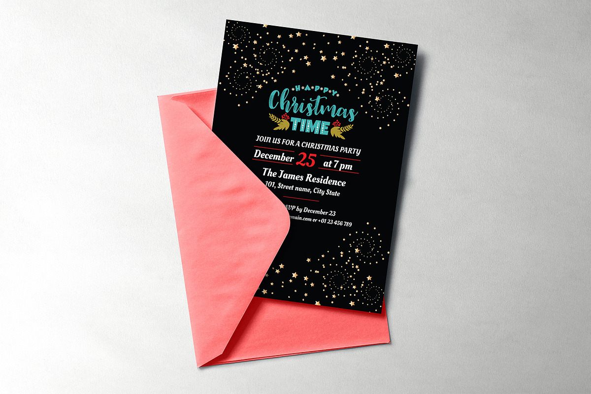 10 Christmas invitation templates, an Invitation Template by Andit themes (Photo 9 of 13)