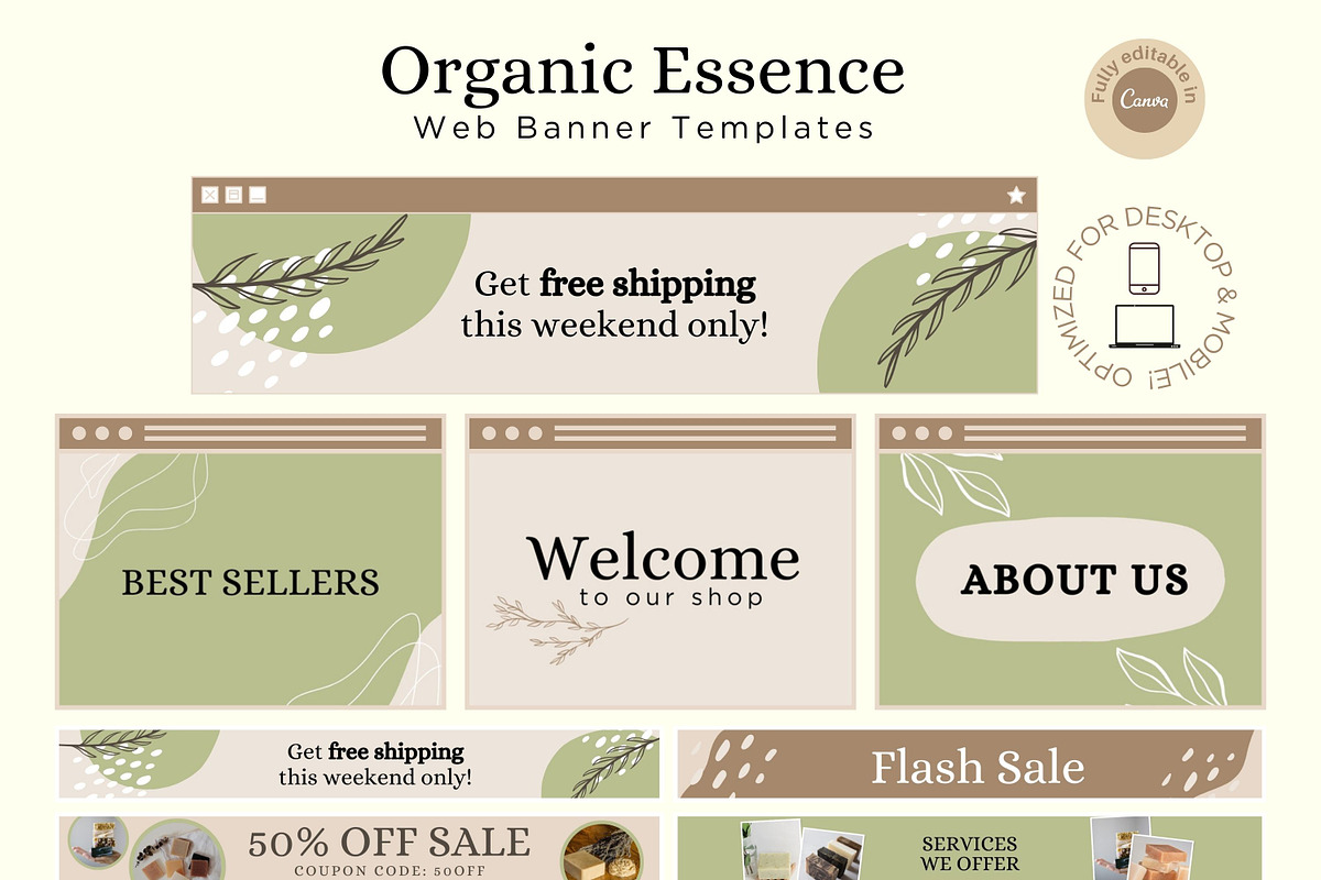 Organic Web Banner Templates, a Landing Page Template by Hell Yeah Designs (Photo 4 of 8)
