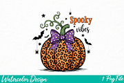 Spooky Vibes Png, Glitter Leopard, an Illustration by Watercolor design (Thumbnail 1 of 3)