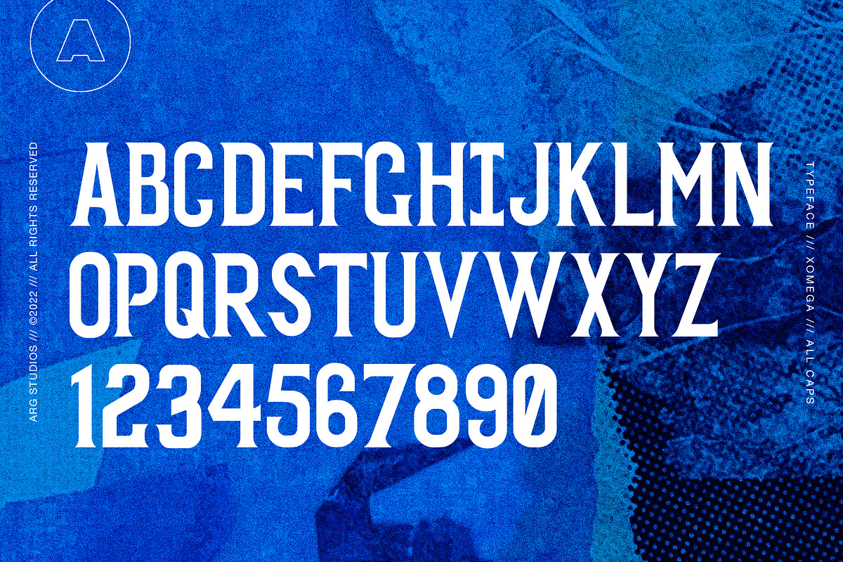 Xomega All Caps, a Serif Font by Anthony Grant (Photo 2 of 2)