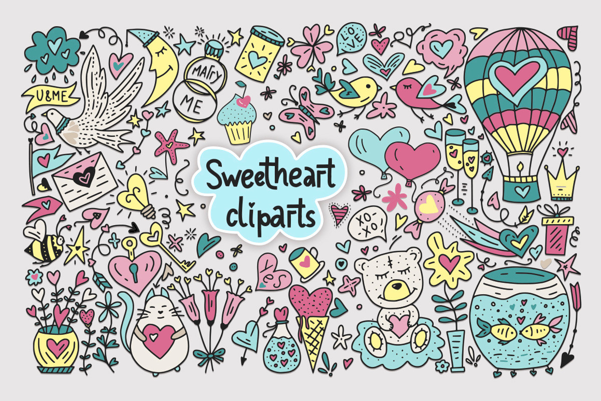 Sweetheart fonts & 119 cliparts., a Symbol Font by Red Ink (Photo 11 of 13)