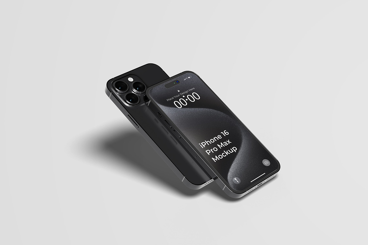 iPhone 16 Pro Max Mockups, an iPhone Mockup by Lxadesign (Photo 2 of 14)