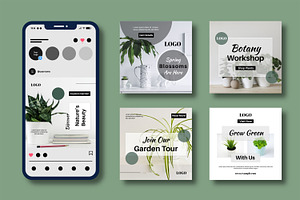 Botanical Social Media Template, a Social Media Template by MightyDesign