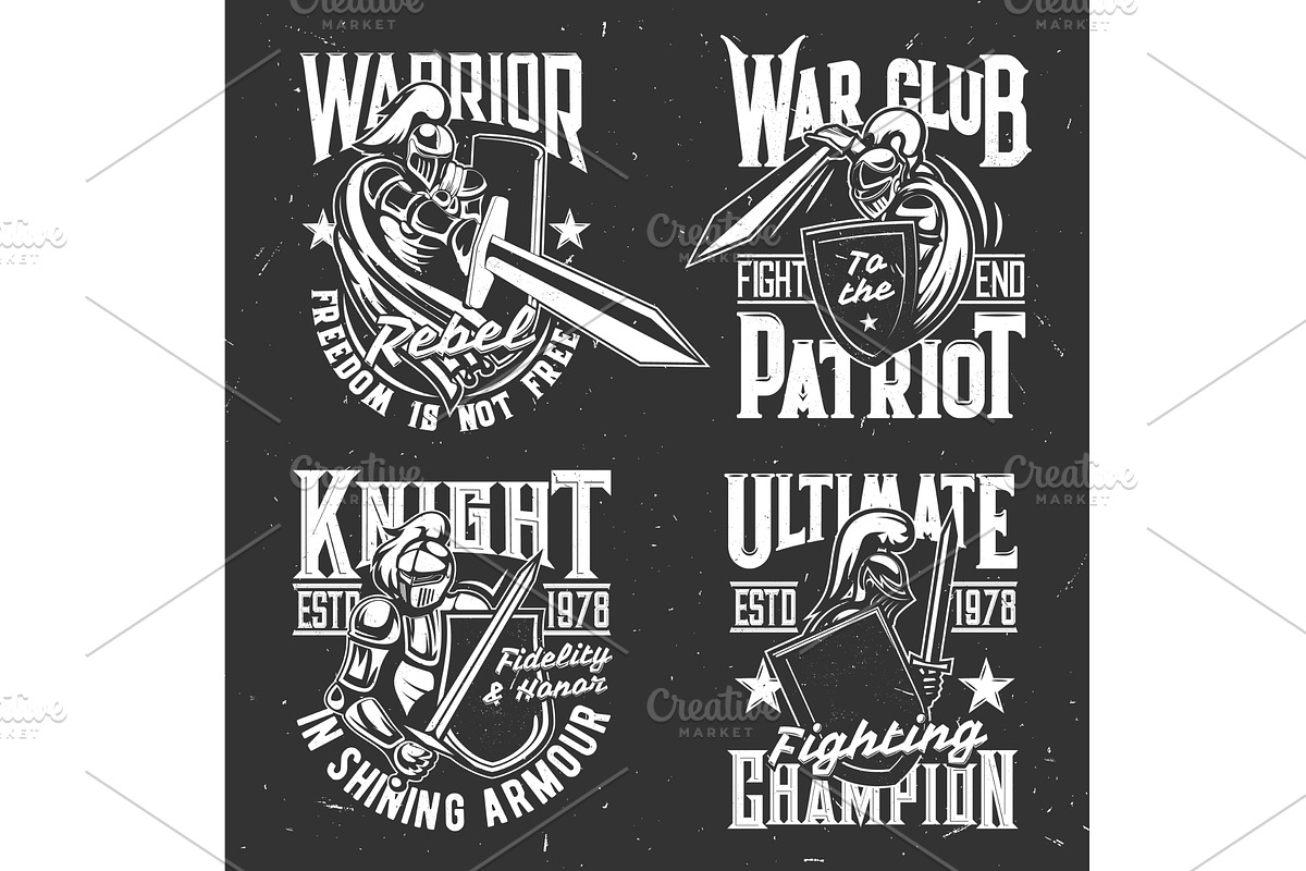 Knight warrior t-shirt print, an Illustration by Vector Tradition