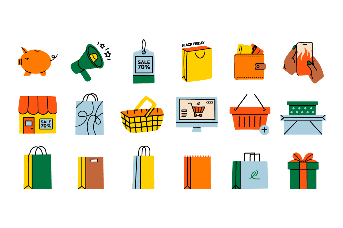 110+ shopping day clipart, a Finance Illustration by Zeukaa (Photo 4 of 15)
