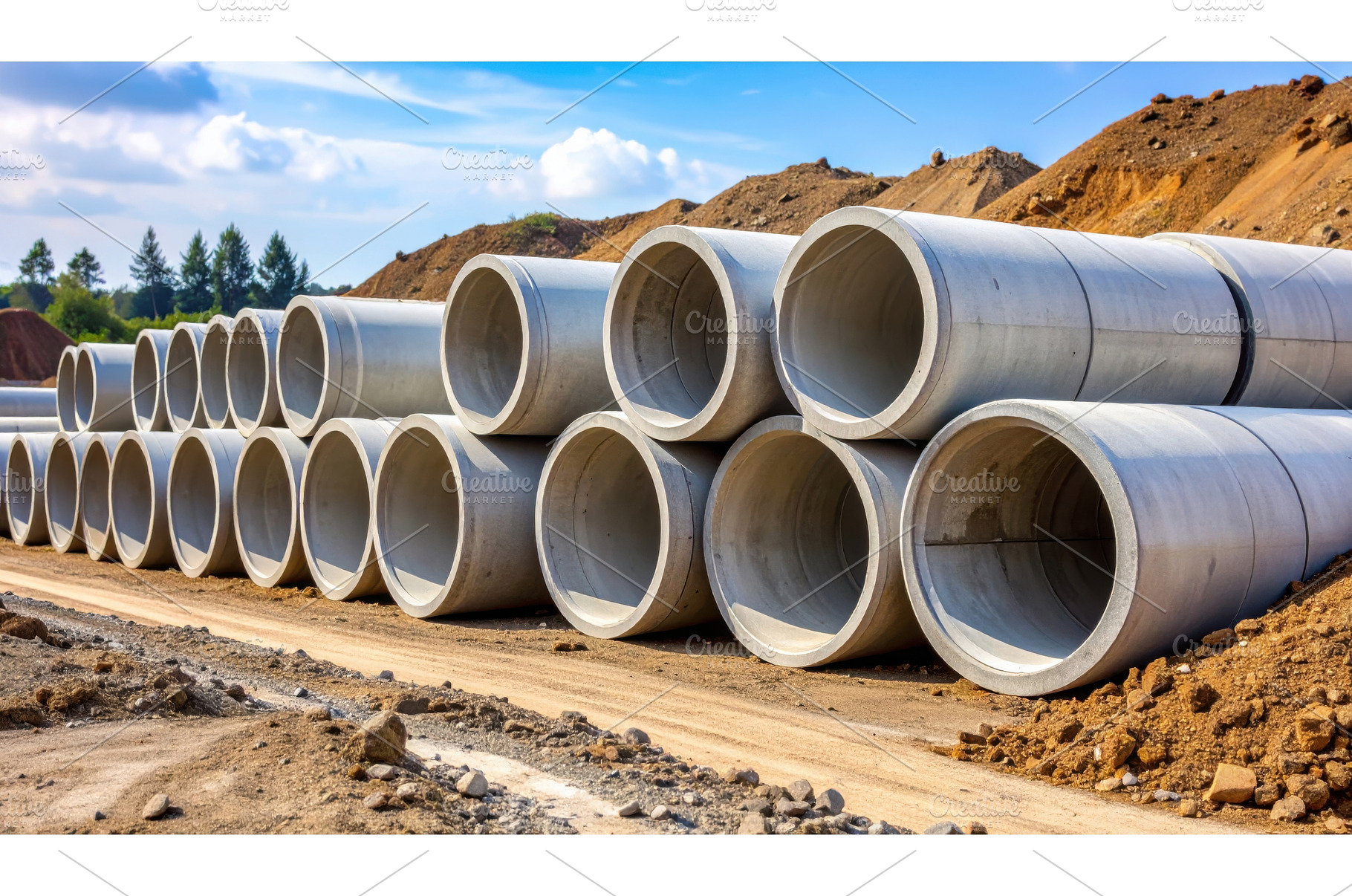 Large concrete drainage pipes, an Industrial Photo by Igor Tichonow
