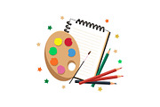Globe & Art Tools Clipart Set, an Object Graphic by yasushie (Thumbnail 6 of 16)