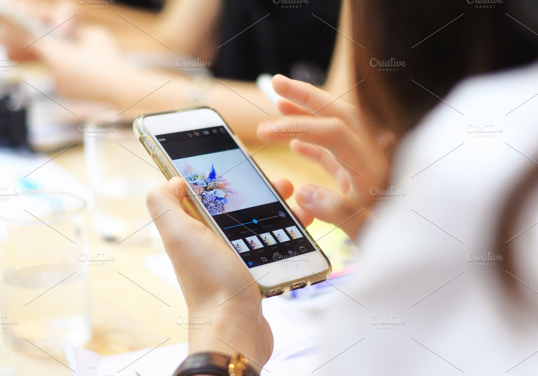 Editing photo by mobile app stock photo containing iphone and camera, a Technology Photo by PEMIKA