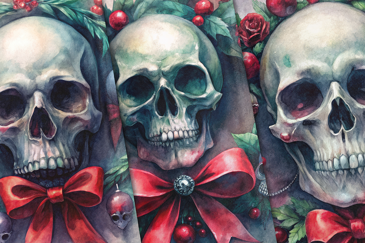 Gothic Christmas Wreaths, a Background Graphic by Curve Design (Photo 6 of 7)
